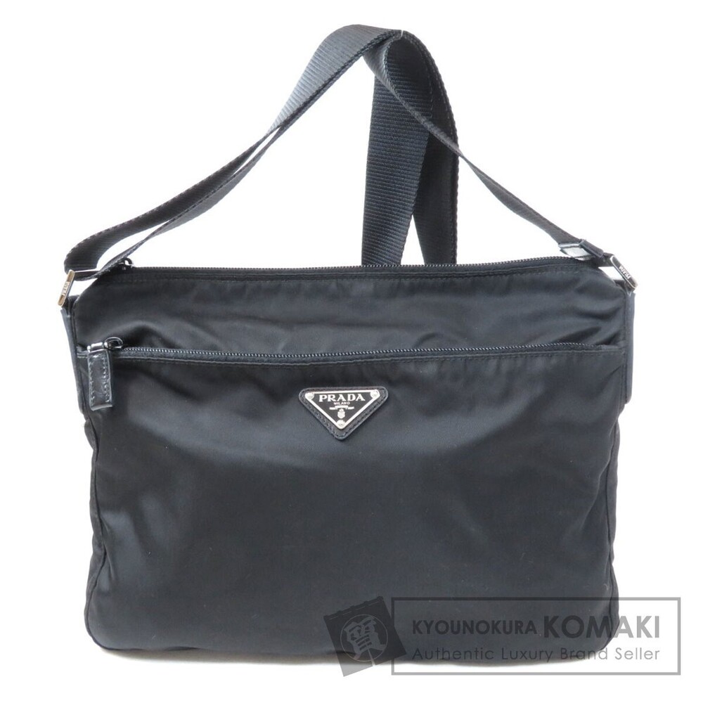 Prada logo plate Black Shoulder Crossbody bag